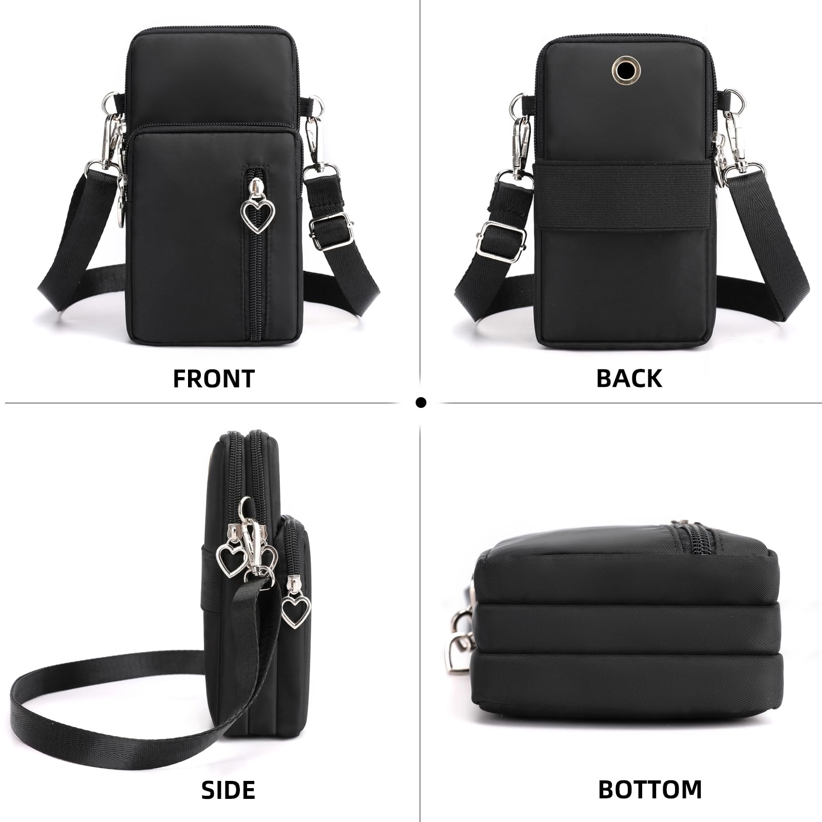 JANKS Small Crossbody Bag for Women - Mini Phone Purses with Crossbody Strap and Wallet - Nylon Arm Bag - Image 5