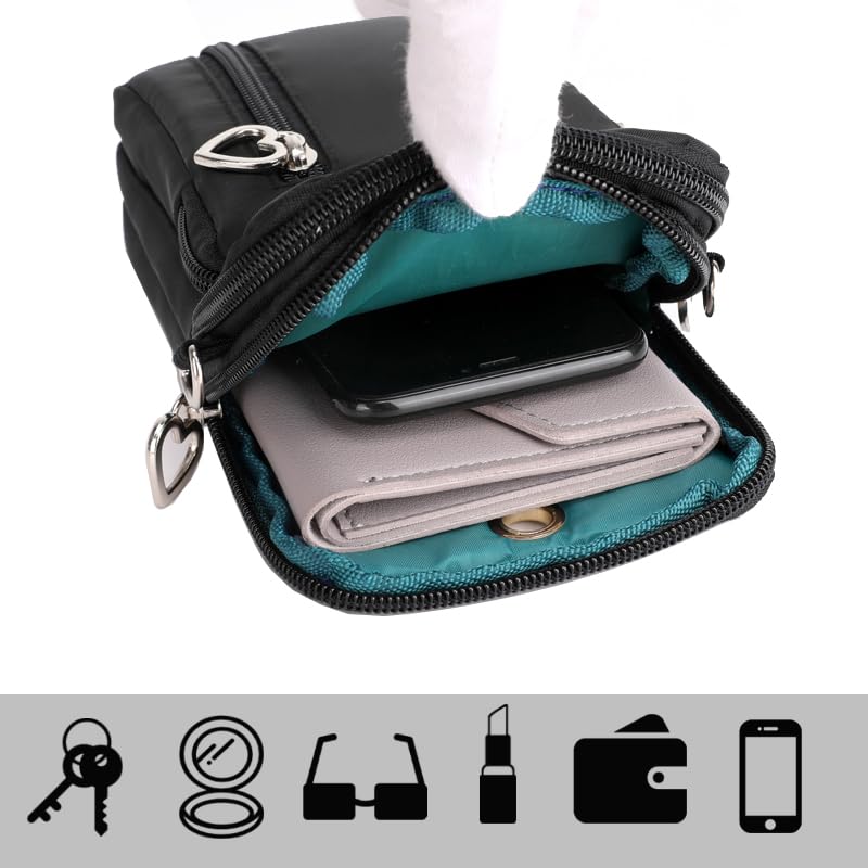 JANKS Small Crossbody Bag for Women - Mini Phone Purses with Crossbody Strap and Wallet - Nylon Arm Bag - Image 7